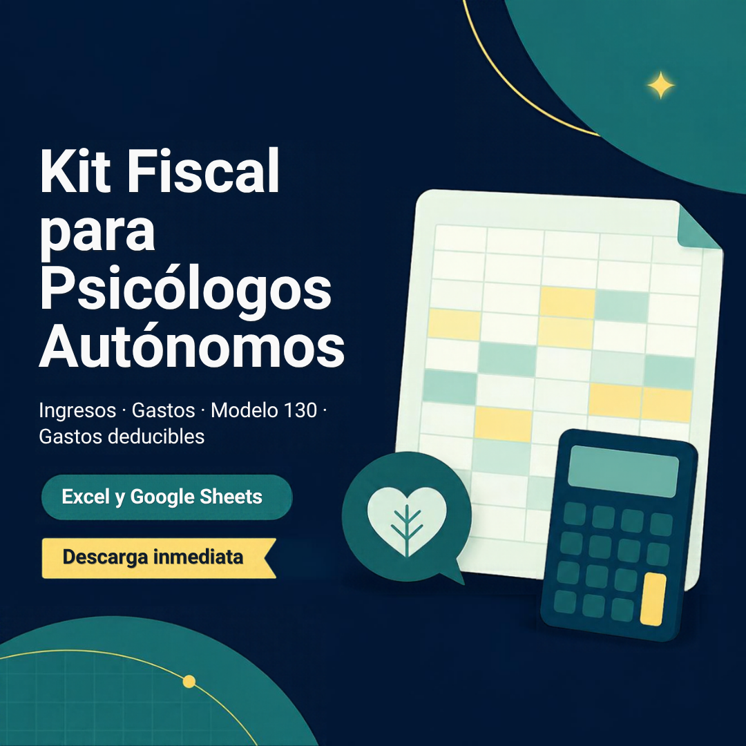 Kit Fiscal para Psicólogos Autónomos: plantilla de Excel con ingresos, gastos y modelo 130