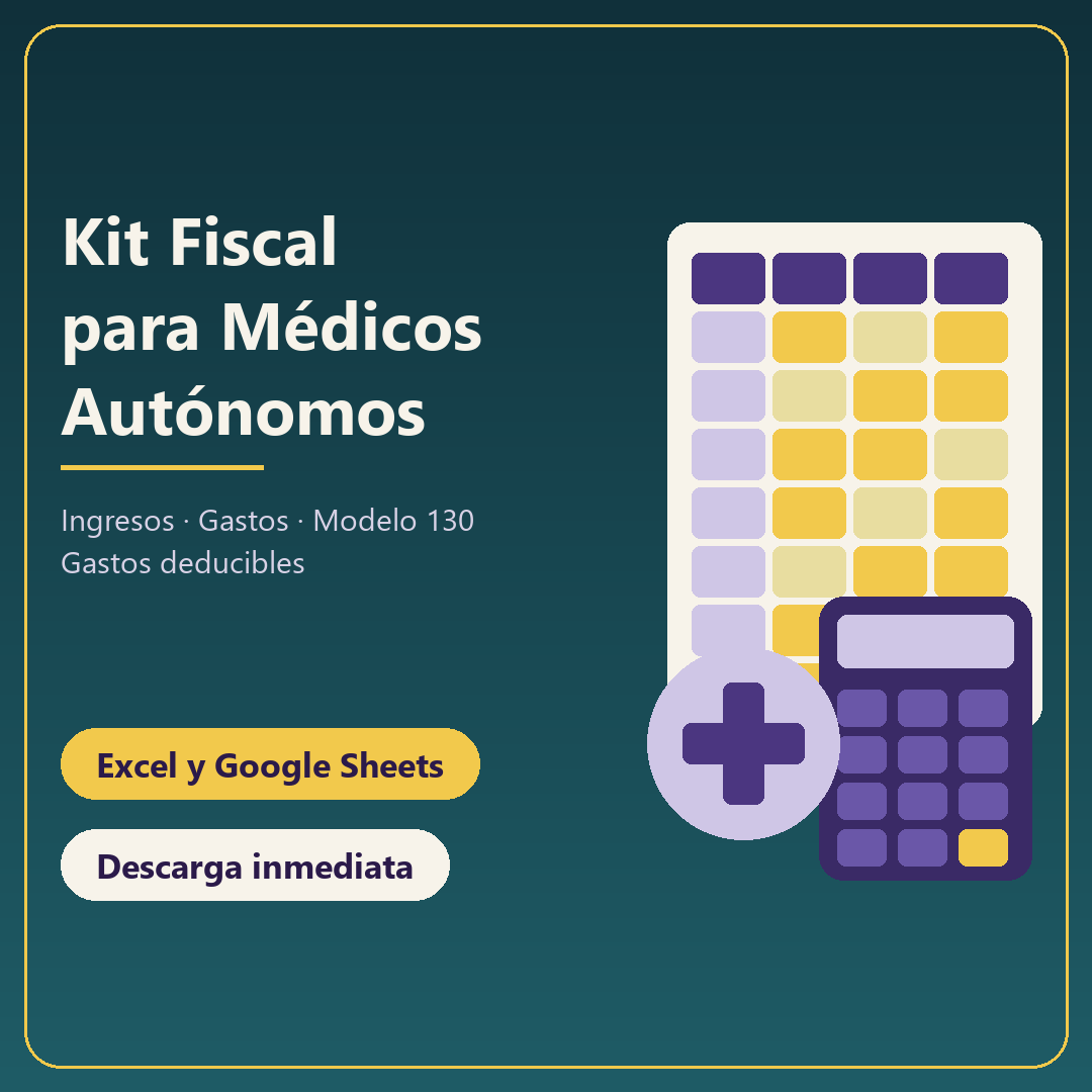 Kit Fiscal para Médicos Autónomos: plantilla de Excel con ingresos, gastos y modelo 130
